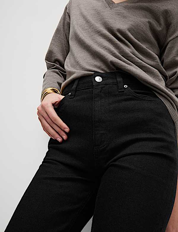 High Waisted Cropped Slim Fit Jeans - VN