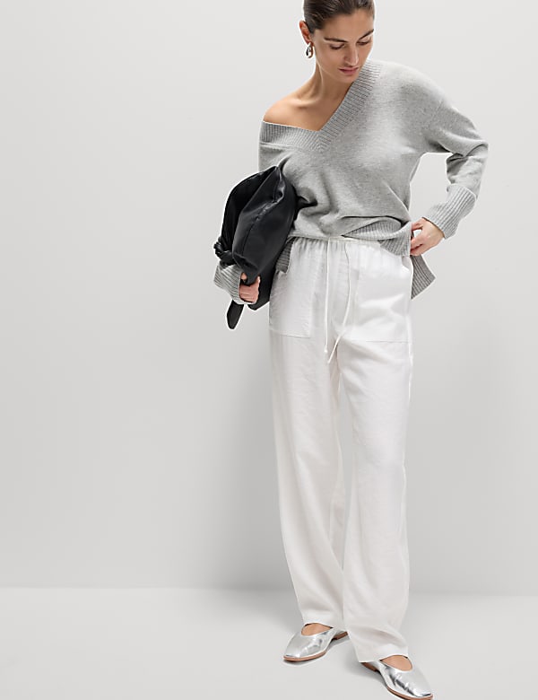 Lyocell Rich Straight Leg Trousers - CZ