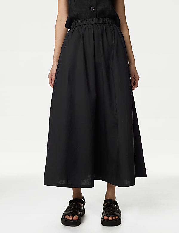 Pure Cotton Midi Skirt