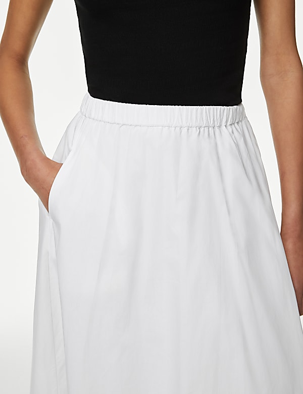 Pure Cotton Midi Skirt