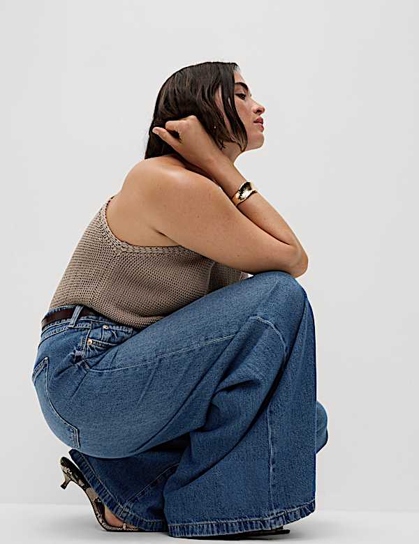 Lyocell™ Blend Wide Palazzo Leg Jeans