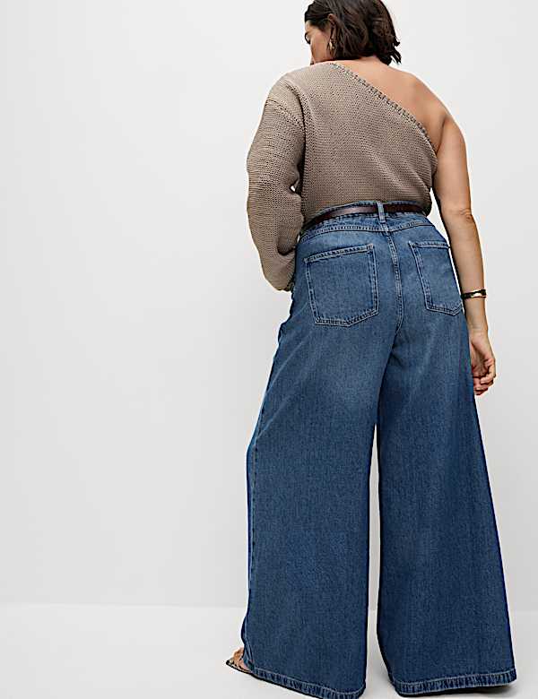 Lyocell™ Blend Wide Palazzo Leg Jeans
