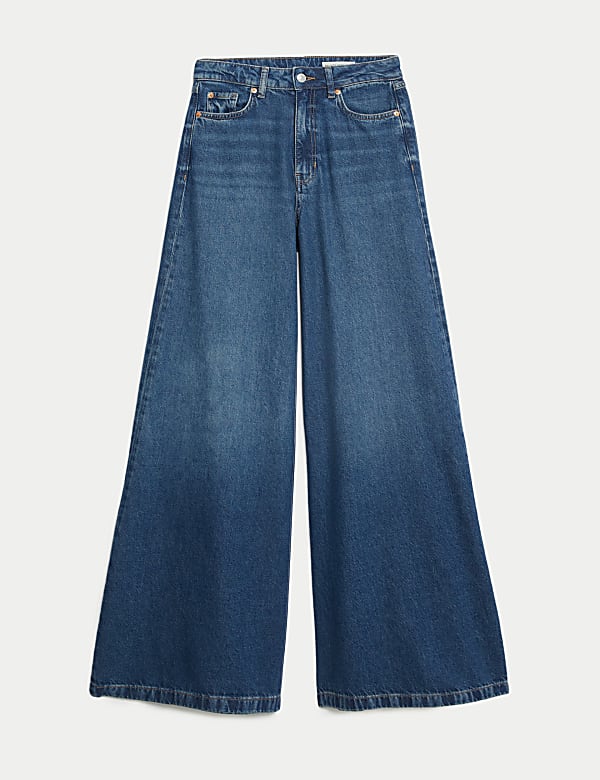 Lyocell™ Blend Wide Palazzo Leg Jeans - CA
