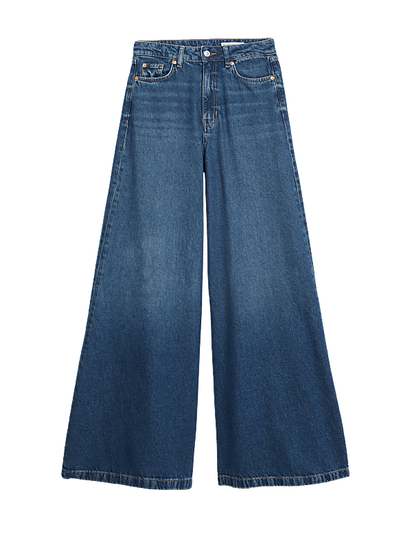 Lyocell™ Blend Wide Palazzo Leg Jeans