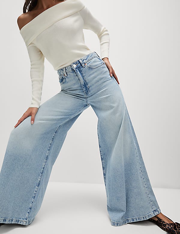 Lyocell™ Blend Wide Palazzo Leg Jeans