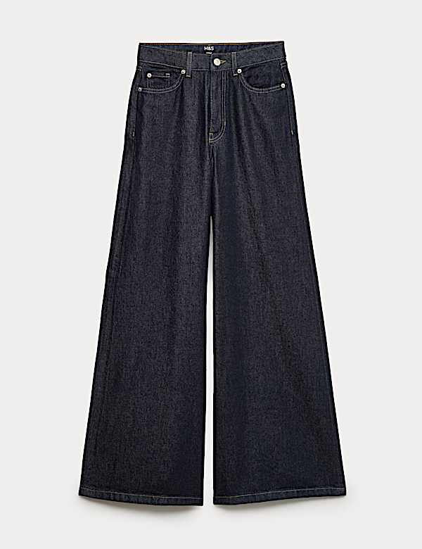 Lyocell&trade; Blend Wide Palazzo Leg Jeans - US