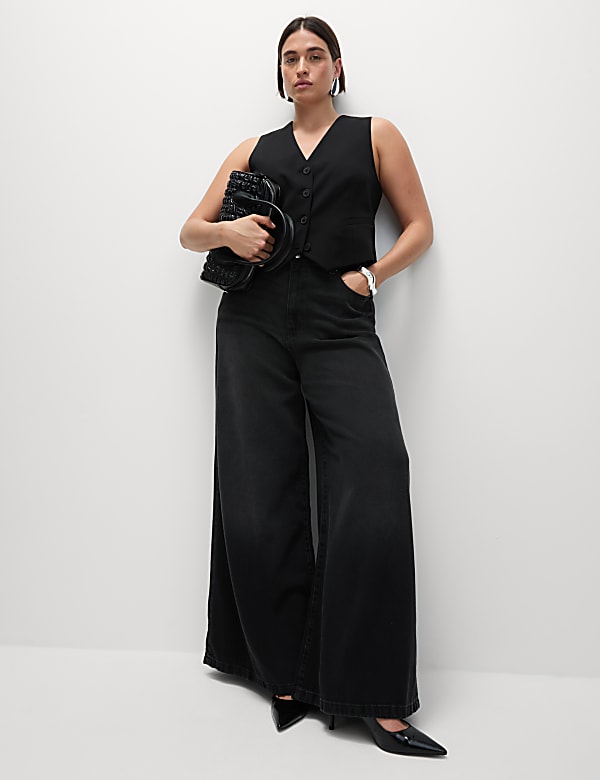 Lyocell™ Blend Wide Palazzo Leg Jeans