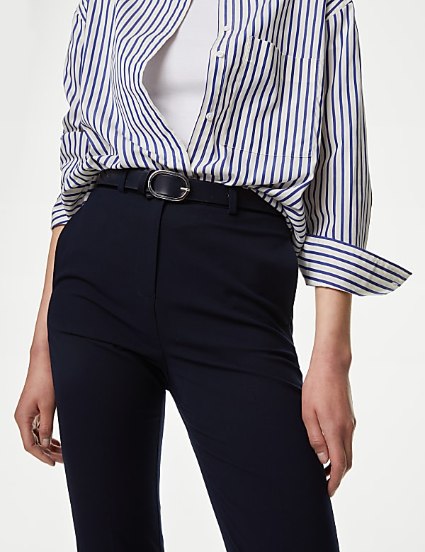 Slim Fit Ankle Grazer Trousers with Stretch