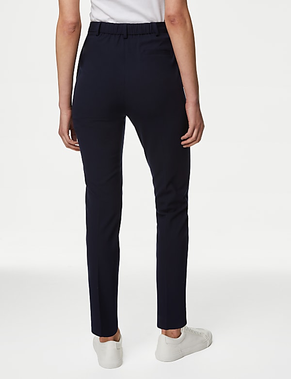 Slim Fit Ankle Grazer Trousers with Stretch