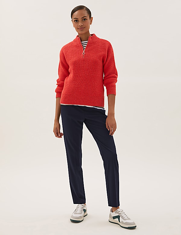 Slim Fit Ankle Grazer Trousers with Stretch