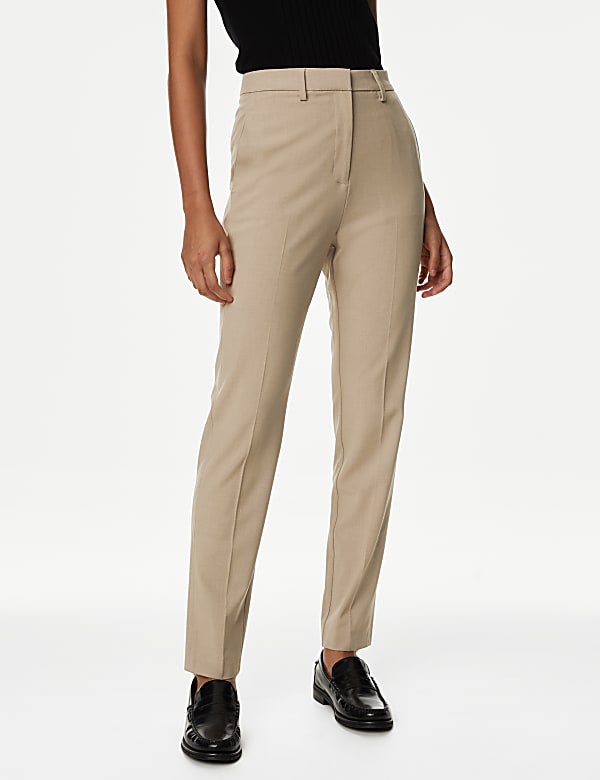 Slim Fit Ankle Grazer Trousers with Stretch
