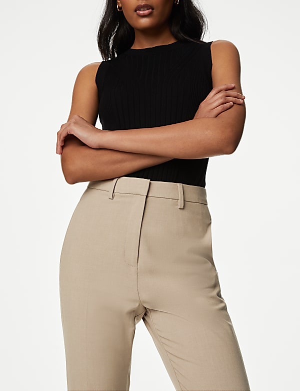 Slim Fit Ankle Grazer Trousers with Stretch