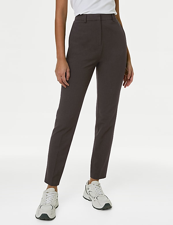 Slim Fit Ankle Grazer Trousers with Stretch