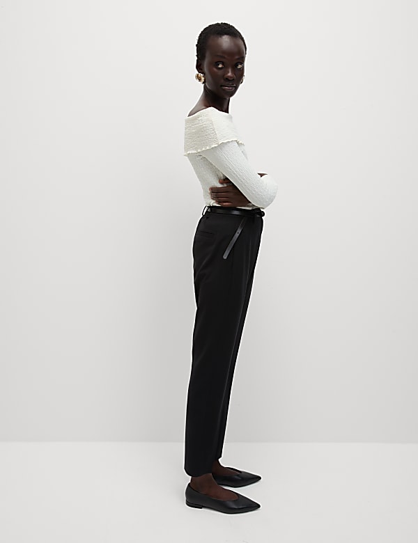 Slim Fit Ankle Grazer Trousers with Stretch