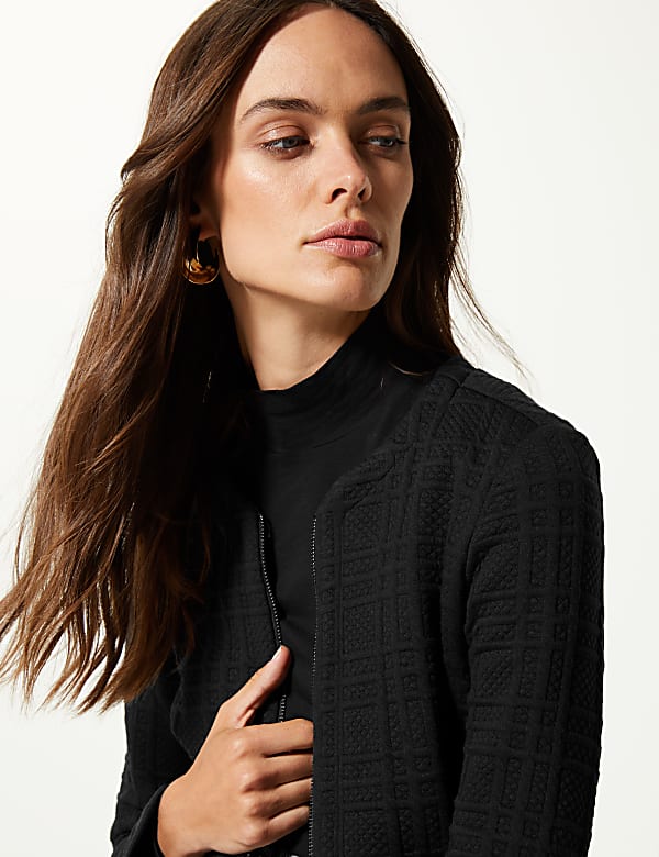 Textured Jersey Short Jacket