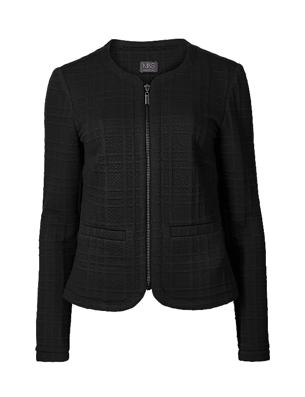 Textured Jersey Short Jacket