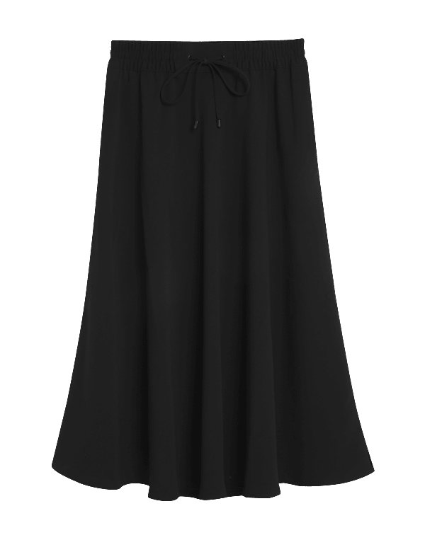 Crepe Midi Circle Skirt