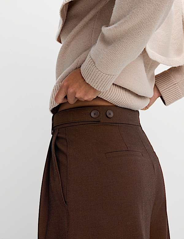 Pleated Wide Leg Trousers with Wool - PL