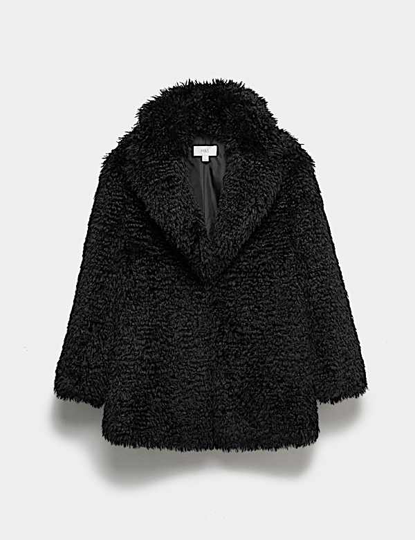 Mantel mit zotteligem Kunstpelz - DE