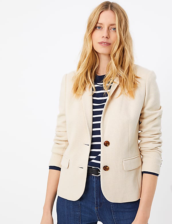Textured Single Breasted Blazer