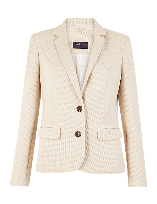 Textured Single Breasted Blazer