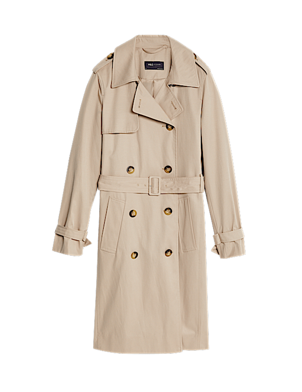 Double Breasted Trench Coat with Recycled Polyester
