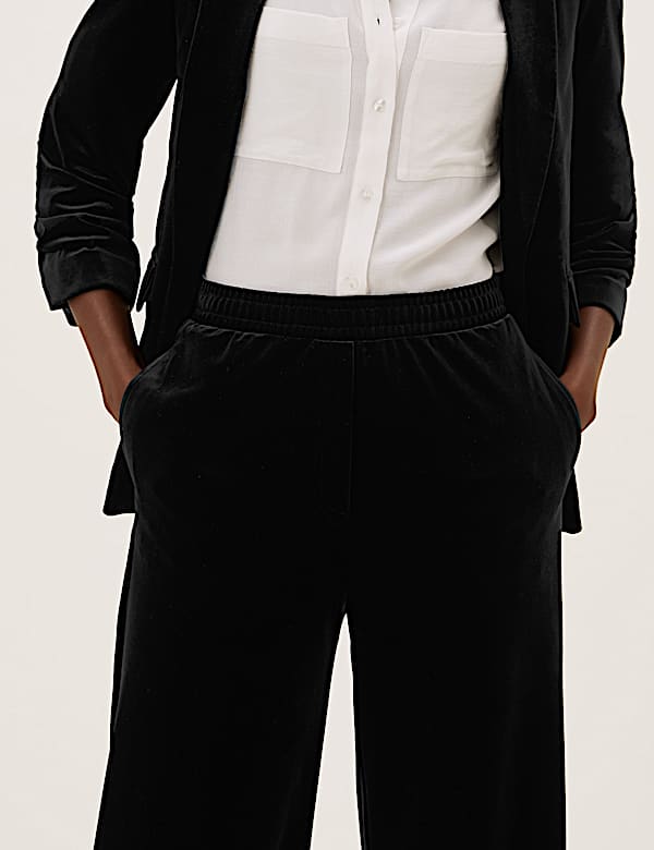 Velvet Wide Leg Trousers