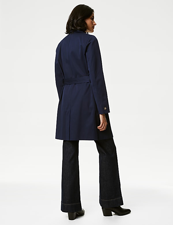 Cotton Blend Belted Trench Coat