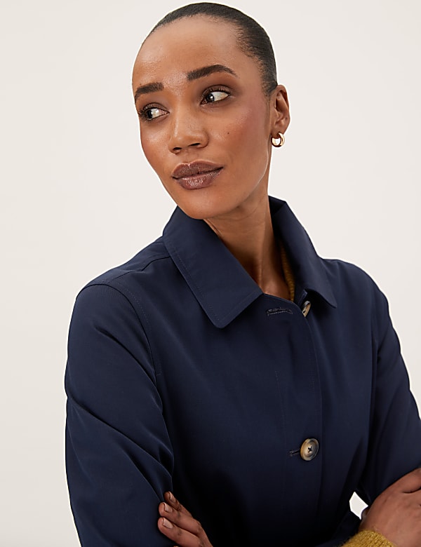 Cotton Blend Belted Trench Coat