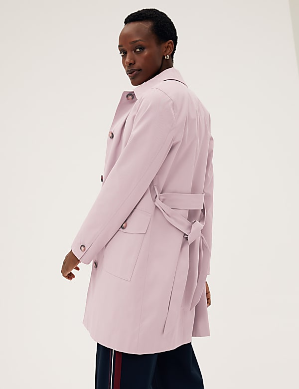 Cotton Blend Belted Trench Coat