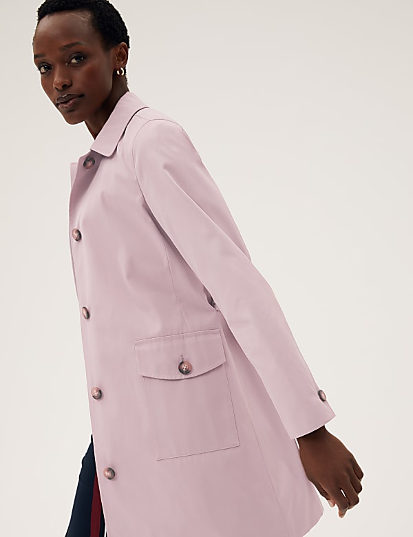 Cotton Blend Belted Trench Coat