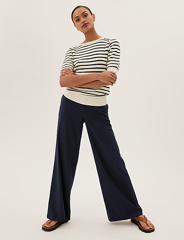 High Waisted Wide Leg Trousers