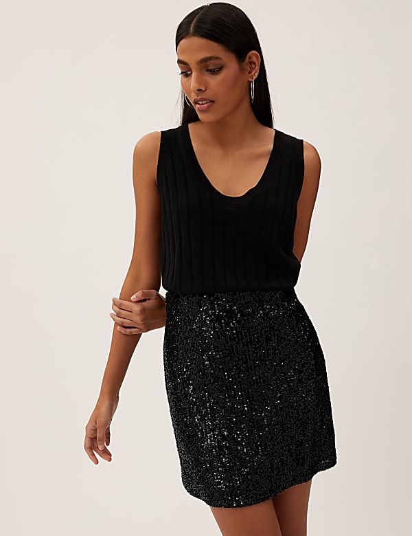 Sequin Mini Skirt