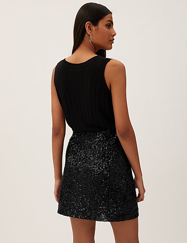 Sequin Mini Skirt