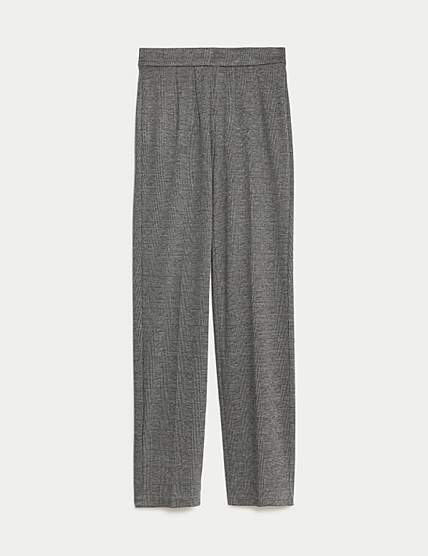 Jersey Checked Straight Leg Trousers - ID