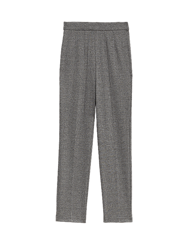 Jersey Checked Slim Fit Trousers