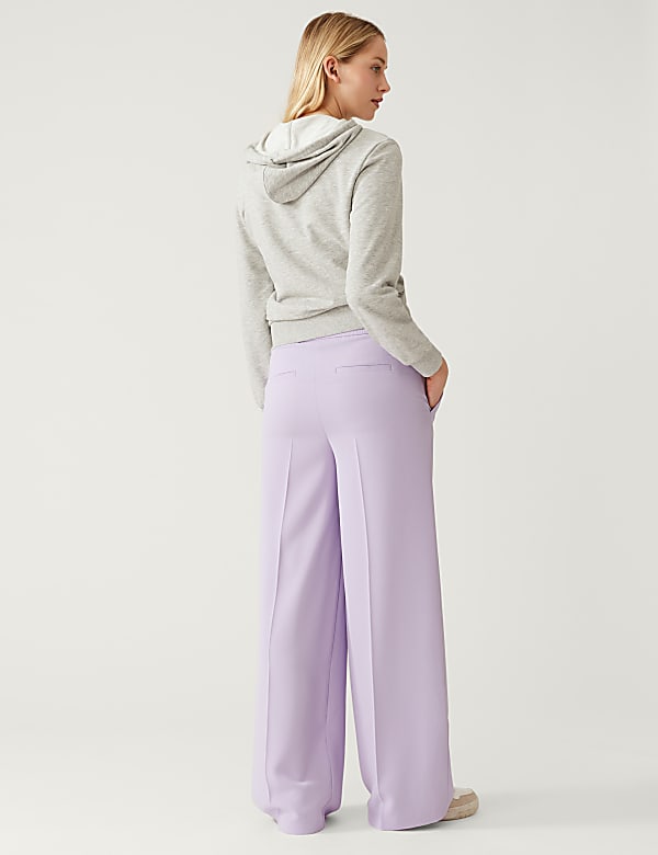 Crepe Drawstring Wide Leg Trousers