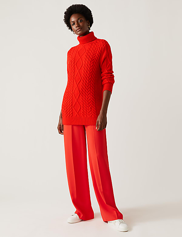 Crepe Drawstring Wide Leg Trousers