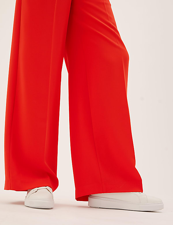 Crepe Drawstring Wide Leg Trousers