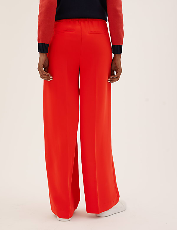 Crepe Drawstring Wide Leg Trousers