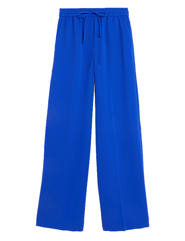 Crepe Drawstring Wide Leg Trousers