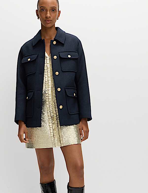 Wool Blend Utility Jacket