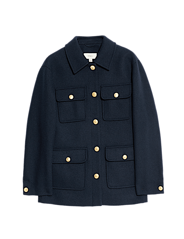 Wool Blend Utility Jacket