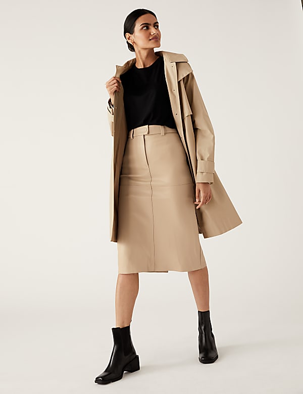 A line midi faux leather skirt shop