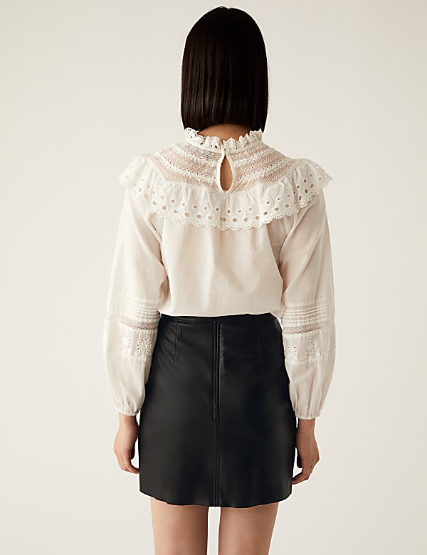Faux Leather Embossed Mini Skirt