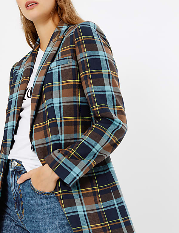 Checked Single Breasted Blazer