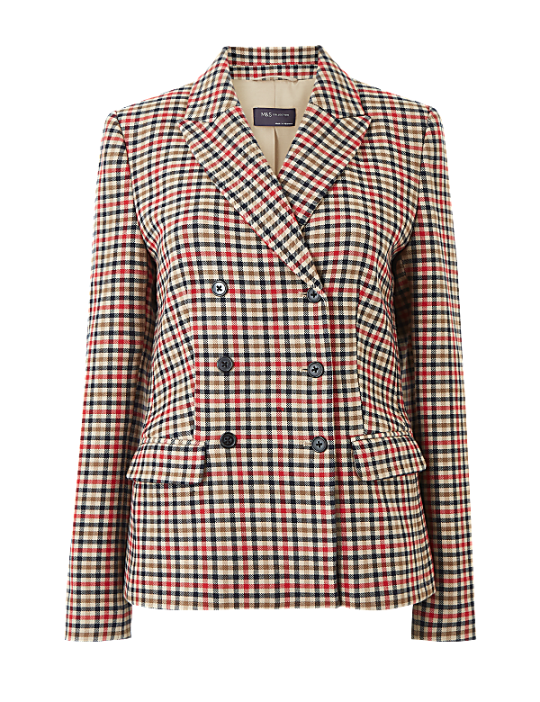 Checked Double Breasted Blazer