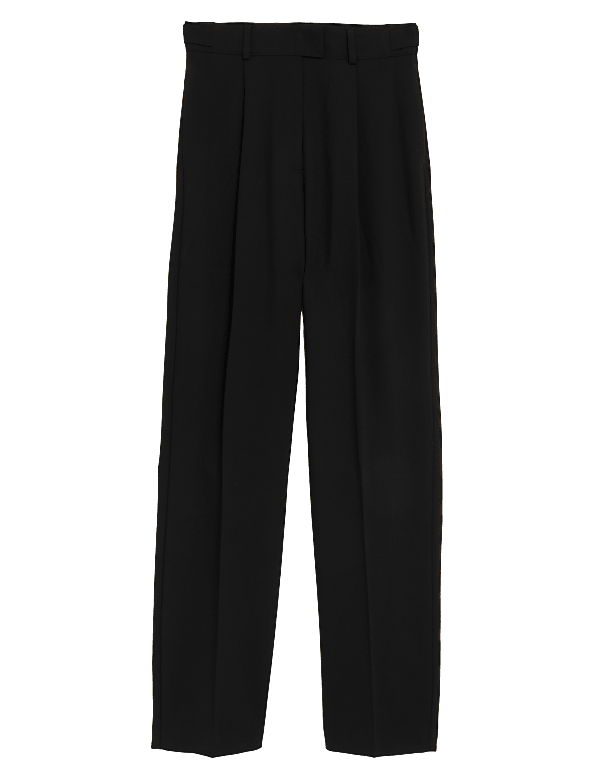 Woven Pleated Ankle Grazer Trousers