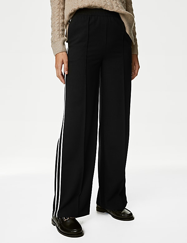 Side Stripe Wide Leg Trousers
