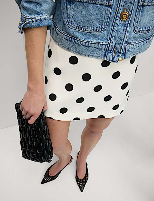 Polka Dot Mini A-Line Skirt